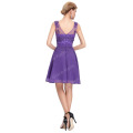 Grace Karin mais nova mangas de gola pescoço chiffon vestido de noite curto roxo 2016 GK000063-6